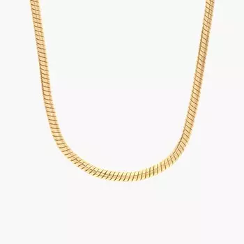 24-дюймовая круглая цепочка-змейка из 14-каратного желтого золота (1,1 мм) Blue Nile