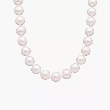 24-дюймовое классическое ожерелье из нити культивированного жемчуга Акойя из 18-каратного белого золота (6,5-7,0 мм) Blue Nile