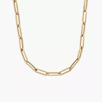 24-дюймовое среднее ожерелье в форме скрепки из итальянского желтого золота 14 карат (3,8 мм) Blue Nile