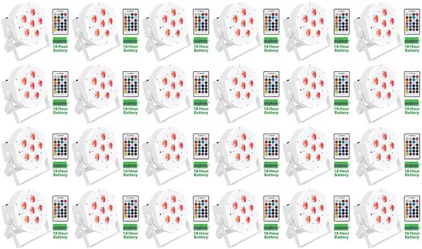 Аккумуляторная батарея Rockville Battery PAR 61 White RGBWA + UV DMX DJ Up-Lights + Пульты Battery PAR 61 White