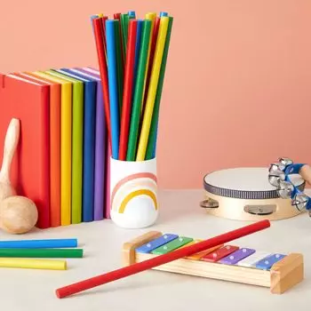 24 упаковки музыкальных палочек Rhythm Lummi для детей, большой набор ударных музыкальных инструментов для классной комнаты, 4 цвета (12 дюймов) Juvale