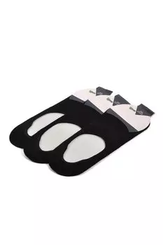 24K005 Черные бамбуковые носки-балерины из трех предметов Ayakmod