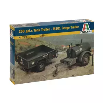 250 галлонов. Прицеп-цистерна S и грузовой прицеп M101 (Вторая мировая война), Military Vehicles (1:35) (Italeri)