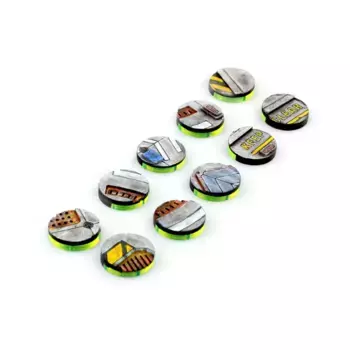 25-мм огневые базы Camp Foxtrot — флюро-розовый, Miniature Bases (Battle Kiwi)