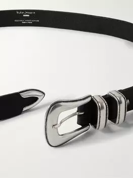 2,5 см кожаный ремень в стиле вестерн NUDIE JEANS, черный