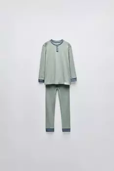 2-6 лет/однотонная пижама henley ZARA, зеленый