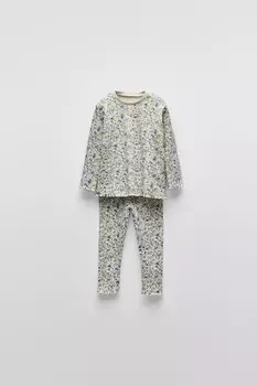 2-6 лет/пижама с цветочным рисунком ZARA, цвет stone