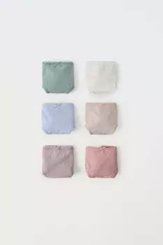 2-6 лет/упаковка из шести текстурированных трусов ZARA, разноцветный
