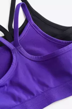2 бесшовных спортивных топа от drymove H&M, фиолетовый