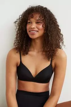 2 бюстгальтера из микрофибры H&M, черный/бежевый