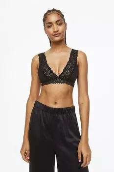 2 бюстгальтера из мягкого кружева H&M, черно-белый