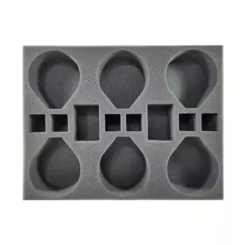 2-дюймовый армейский лоток — лоток для 6 батарей полевых артиллерийских установок, Battle Foam - Games Workshop - Warhammer 40,000 - Imperial Guard