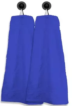 2 гостевых полотенца, комплект гостевых полотенец королевского синего цвета, 30х50 см, хлопковые полотенца, махровая ткань One-Home, синий