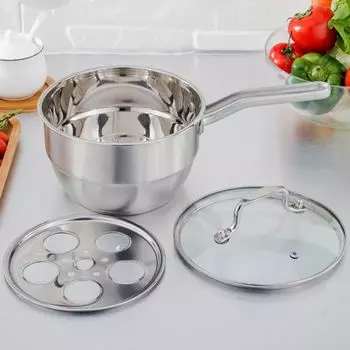 2 кастрюли с пароваркой для молока, универсальная композитная крышка для молочной кастрюли, индукционная нержавеющая сталь, 13x11x25 см DazHom