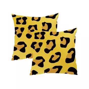 2 комплекта чехлов, красивый леопард, зебра, молочная корова, жираф, узор, животный принт, декоративный чехол для подушки, 45 см x 45 см, чехол для дивана-кровати CANDeal, мультиколор