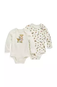 2 комплекта хлопкового боди для новорожденных и малышей Polo Ralph Lauren, бежевый