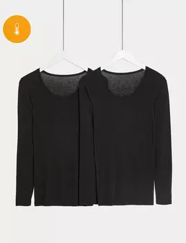 2 комплекта термотопов с длинными рукавами Heatgen Marks & Spencer, черный