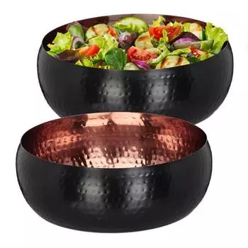 2 кованые сервировочные миски диаметр 25 см Relaxdays, черный