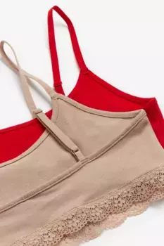 2 куска хлопкового бюстгальтера без подкладки H&M, бежевый