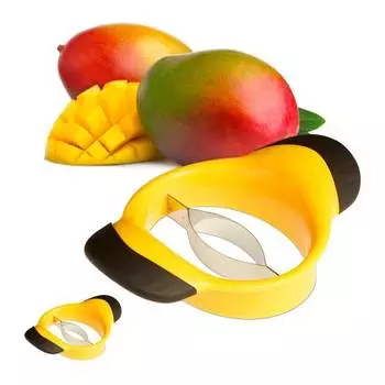 2 ломтерезки для манго с лезвием из нержавеющей стали Relaxdays, черный