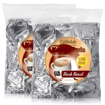 2 мегапакета кофе Cafeclub Dark Roast по 100 штук в каждом. темная обжарка