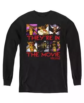 2 Молодежь в фильме Длинный рукав Толстовка Gremlins, черный
