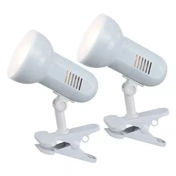 2 настольные лампы, подвижные споты, белый, металл, H 21см etc-shop