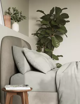 2 наволочки из чистого хлопка плотностью 300 нитей Marks & Spencer, светло-серый