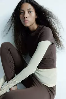 2 пачки футболок H&M, коричневый