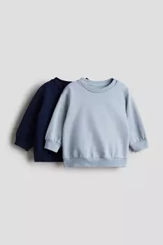2 пачки хлопковых толстовок H&M, голубой