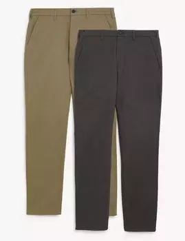 2 пары эластичных брюк чинос стандартного кроя Marks & Spencer
