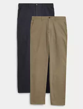 2 пары эластичных брюк чинос стандартного кроя Marks & Spencer