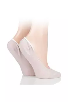 2 пары бамбуковых бесшовных вкладышей для обуви с силиконовыми накладками на пятку ELLE, бежевый
