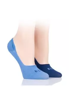 2 пары бамбуковых бесшовных вкладышей для обуви с силиконовыми накладками на пятку ELLE, синий