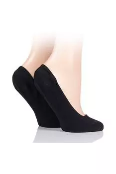 2 пары бамбуковых бесшовных вкладышей для обуви с силиконовыми накладками на пятку ELLE, черный