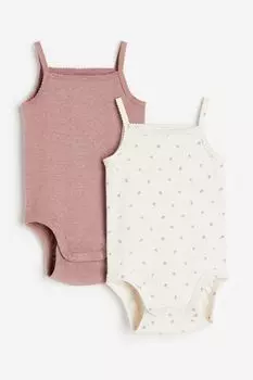2 пары боди в рубчик H&M, розовый