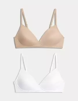 2 пары бюстгальтеров без косточек First Bras AA-D Marks & Spencer, цвет Opaline mix