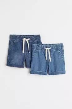 2 пары джинсовых шорт H&amp;M, синий деним