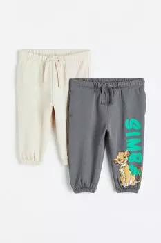 2 пары джоггеров с принтом H&amp;M, грей/король лев
