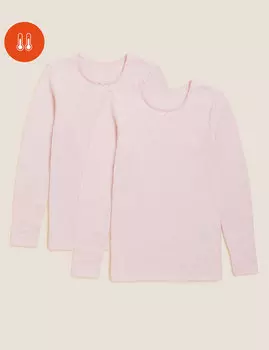 2 пары футболок из смесового хлопка (2–14 лет) Marks & Spencer, розовый микс