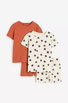 2 пары хлопковых пижам H&M, бежевый