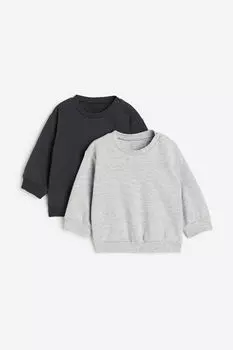 2 пары хлопковых толстовок H&M, черный