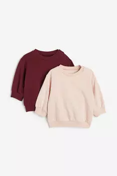 2 пары хлопковых толстовок H&M, розовый
