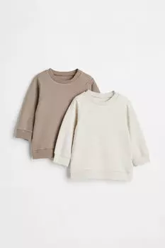 2 пары хлопковых толстовок H&M, серый
