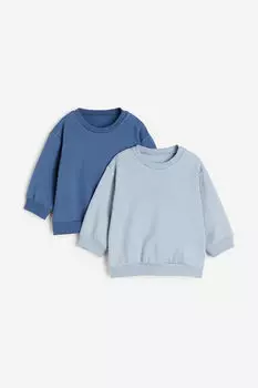 2 пары хлопковых толстовок H&M, синий