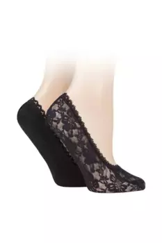 2 пары кружевных вкладышей для обуви с запахом ELLE, черный