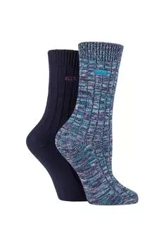 2 пары массивных хлопковых носков в рубчик ELLE, синий