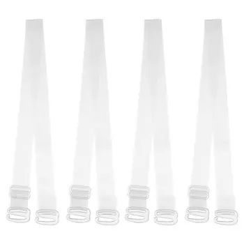 2 пары нескользящих невидимых прозрачных бретелей бюстгальтера с пластиковым крючком, прозрачный 10 мм Unique Bargains, цвет Clear