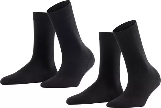 2 пары носков Softmerino для экипажа Falke, черный