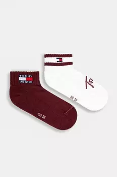 2 пары носков Tommy Jeans, бордовый